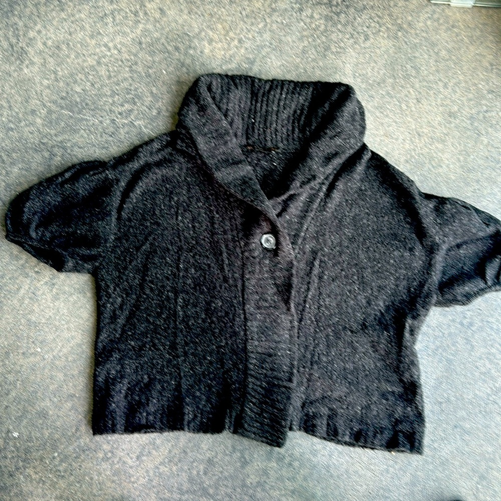 BCBG Max Azria slate grey acrylic and wool Cardigan sweater